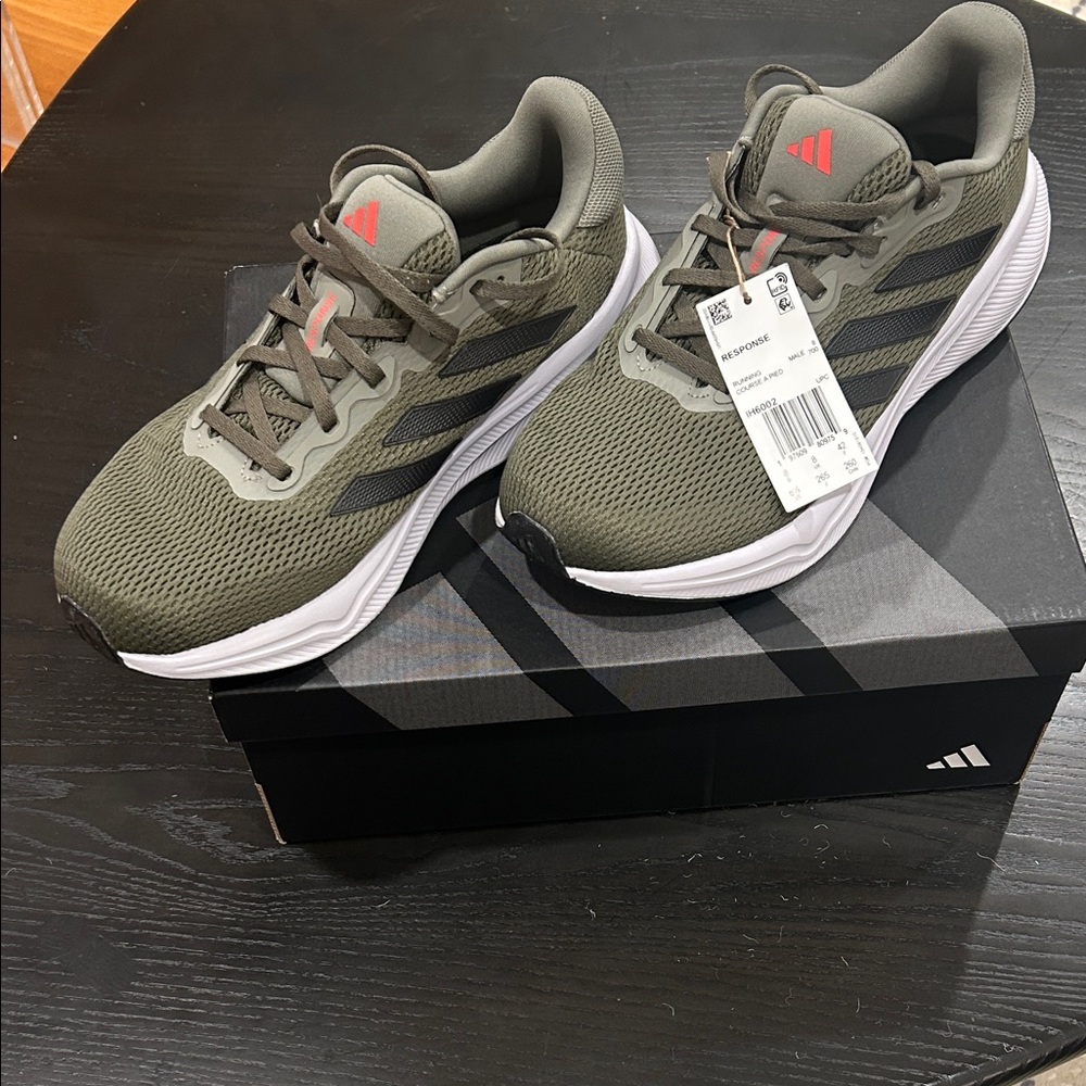 Adidas Men's Green and Black Athletic Shoes